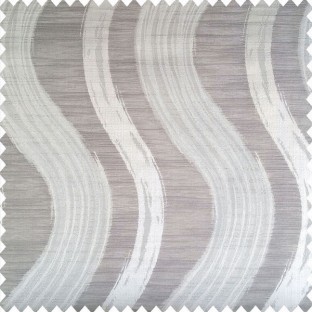 Grey and beige color complete texture finished vertical wave bold stripes with horizontal lines polyester main curtain 